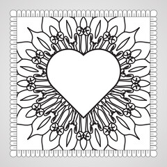 Hand drawn mandala. decoration in ethnic oriental  doodle ornament.