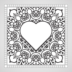 Hand drawn mandala. decoration in ethnic oriental  doodle ornament.