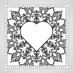 Hand drawn mandala. decoration in ethnic oriental  doodle ornament.