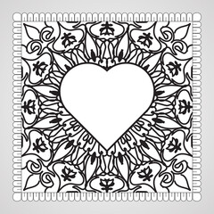 Hand drawn mandala. decoration in ethnic oriental  doodle ornament.