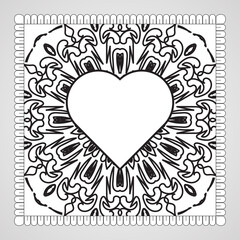 Hand drawn mandala. decoration in ethnic oriental  doodle ornament.