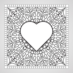 Hand drawn mandala. decoration in ethnic oriental  doodle ornament.