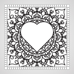 Hand drawn mandala. decoration in ethnic oriental  doodle ornament.