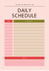 Neutral Daily Schedule Work Book Planner