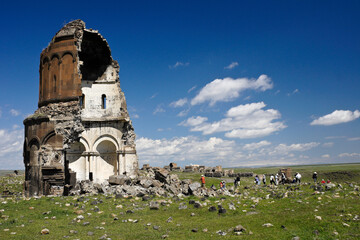 Ruins of Church of the Redeemer in the abandoned "City of 1001 Churches," Ani, Eastern Anatolia, Turkey