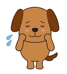 Dog worried something. Vector illustration isolated on a white background.