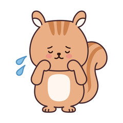 Squirrel worried something. Vector illustration isolated on a white background.