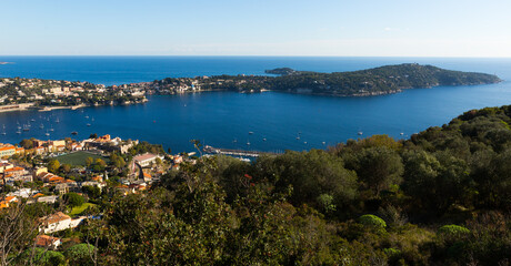 Nice cityscape with apartment buildings seaview, France