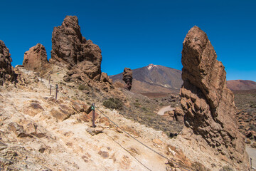 Obraz premium View of the beautiful Roque Cinchado, also known as Los Roques de Garcia - Santa Cruz de Tenerife, Canary Islands, Spain