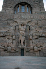 Vertical shot of an entrance of Monument to the Battle of the Nations in Leipzig Germany