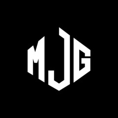 MJG letter logo design with polygon shape. MJG polygon and cube shape logo design. MJG hexagon vector logo template white and black colors. MJG monogram, business and real estate logo.