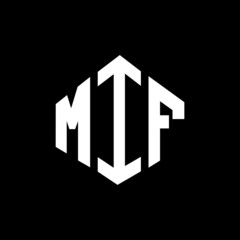 MIF letter logo design with polygon shape. MIF polygon and cube shape logo design. MIF hexagon vector logo template white and black colors. MIF monogram, business and real estate logo. - obrazy, fototapety, plakaty