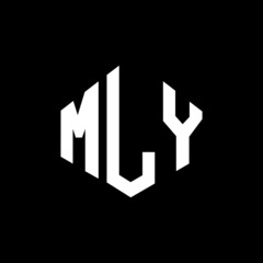 MLY letter logo design with polygon shape. MLY polygon and cube shape logo design. MLY hexagon vector logo template white and black colors. MLY monogram, business and real estate logo.