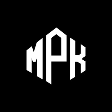 MPK letter logo design with polygon shape. MPK polygon and cube shape logo design. MPK hexagon vector logo template white and black colors. MPK monogram, business and real estate logo.