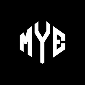MYE letter logo design with polygon shape. MYE polygon and cube shape logo design. MYE hexagon vector logo template white and black colors. MYE monogram, business and real estate logo.