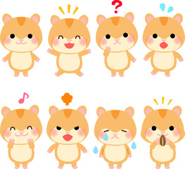 Obraz premium ハムスターのキャラクターのイラストセット