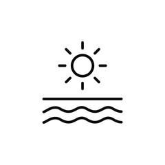 Sunrise, Sunset, Sun Line Icon, Vector, Illustration, Logo Template. Suitable For Many Purposes.