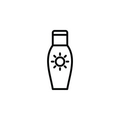 Sunblock, Sunscreen, Lotion, Summer Line Icon, Vector, Illustration, Logo Template. Suitable For Many Purposes.