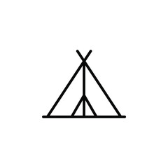 Camp, Tent, Camping, Travel Line Icon, Vector, Illustration, Logo Template. Suitable For Many Purposes.