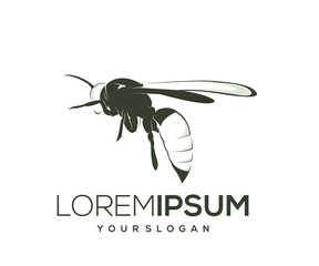 silhouette icon logo design vector bee