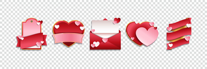 Fototapeta Set of stickers and badges for Valentine`s day. obraz