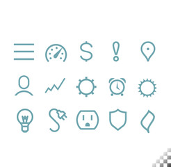 The device fully charged icons, bolt, plus and minus, plugged in, battery icons, symbols, infographics