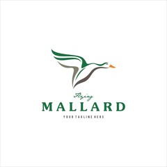 Duck Mallard Waterfowl Logo Design Vector Image