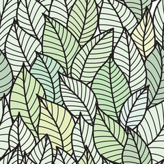 Fototapeta na wymiar leaf design - seamless vector repeat pattern, use it for wrappings, fabric, packaging and other print and design projects
