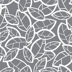 stacked leaves - seamless vector repeat pattern, use it for wrappings, fabric, packaging and other print and design projects