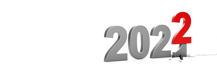 Happy New Year Background. Start to 2022. 3D illustration