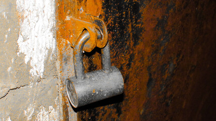 Hanging lock on the door