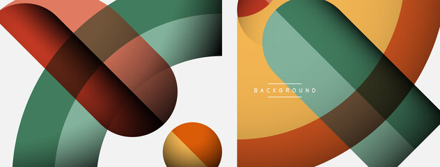 Trendy shapes, color minimal design composition, lines and shadows for wallpaper banner background or landing page