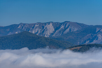 Apuseni Mountains Covered in Clouds, Romania