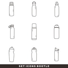 set of bootle icons model
