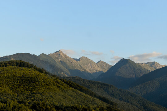 Aerial view of the Fagarasi Mountains, Romania