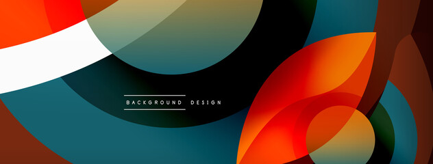 Fototapeta premium Creative geometric wallpaper. Minimal abstract background. Circle wave and round shapes composition vector illustration for wallpaper banner background or landing page
