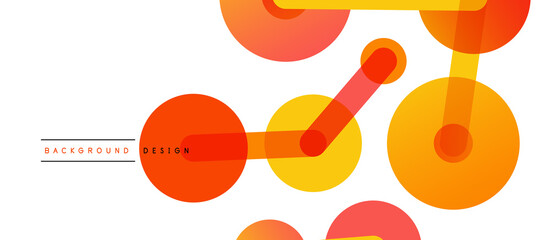 Line points connections geometric abstract background. Circles connected by lines. Trendy techno business template for wallpaper, banner, background or landing
