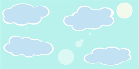 cute cloudy background with a cloud, sunny day, wallpaper, drawing on the ceiling in the nursery