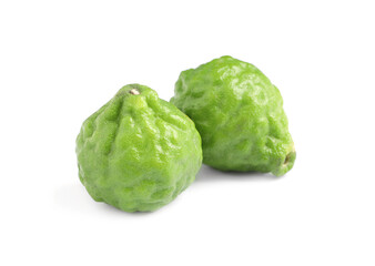 Fresh ripe bergamot fruits on white background