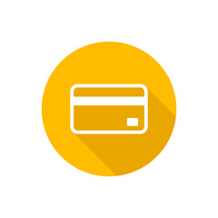 Credit card flat icon with shadow