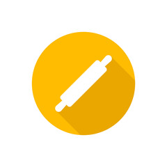 Rolling pin flat icon with shadow