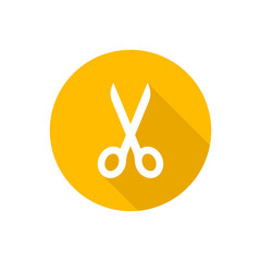 Scissors flat icon with shadow