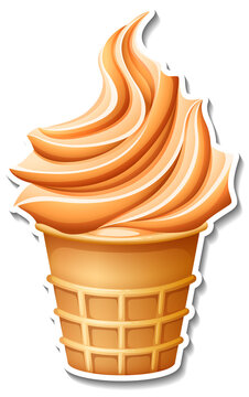Orange ice cream cone