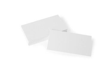 Blank business cards on white background. Mockup for design