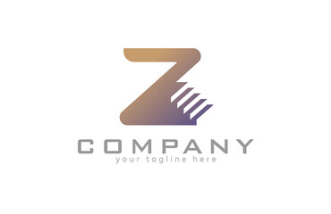 letter Z Stair Logo, Usable for company and business Logos, Flat Design Logo Template, vector illustration