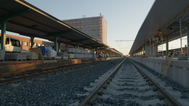 Czech railway station under construction in Pardubice