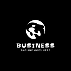 circle orca logo vector icon illustration simple style for your business