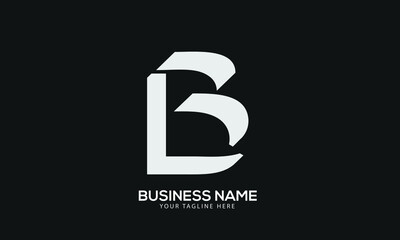 Alphabet BL or LB abstract fishy monogram vector logo template