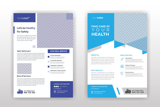 Medical Healthcare flyer design template set for print