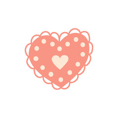 Vector isolated element. Heart. Valentine card. Decoration for Valentine day. Symbols of Valentine's day. Color image on a white background. The print is used for packaging design.